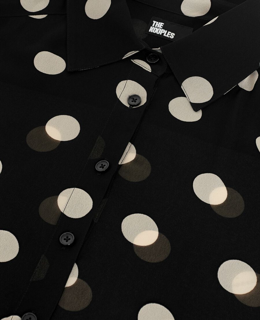 The Kooples WOMEN BLACK WHITE black polka-dot shirt