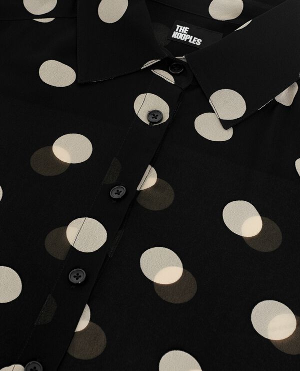 The Kooples FEMME BLACK WHITE chemise à pois noire