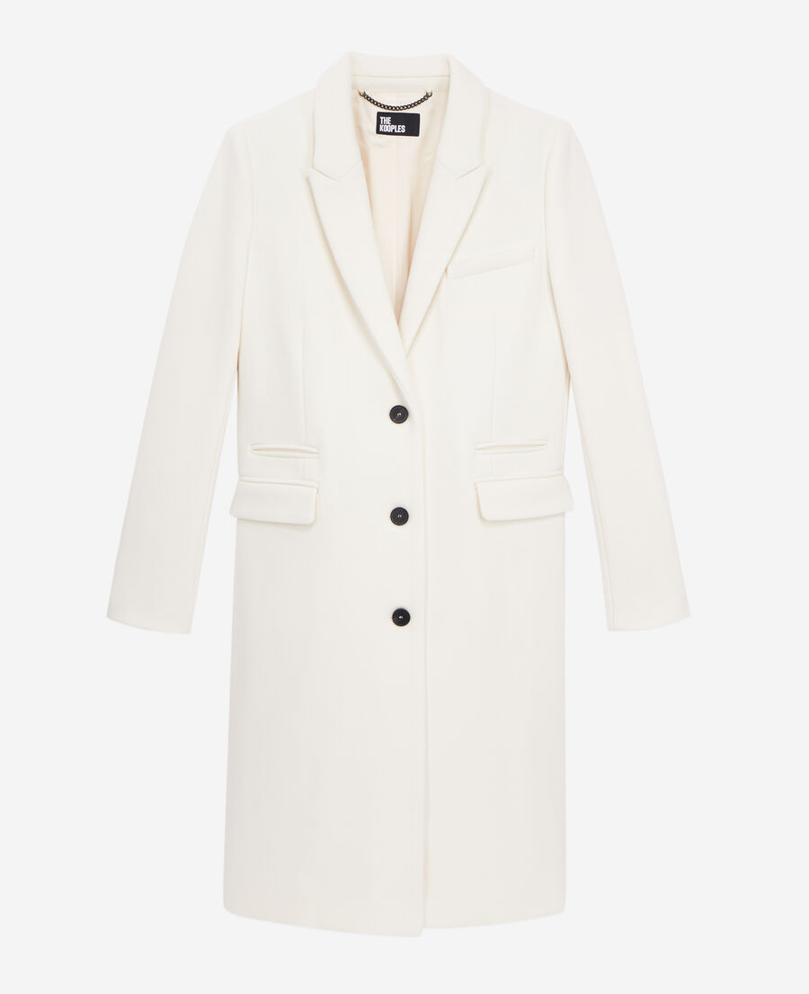 Long ecru coat in wool blend The Kooples