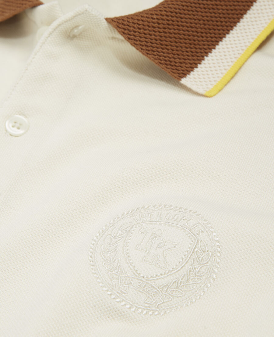 camisa polo blanco crudo manga corta punto