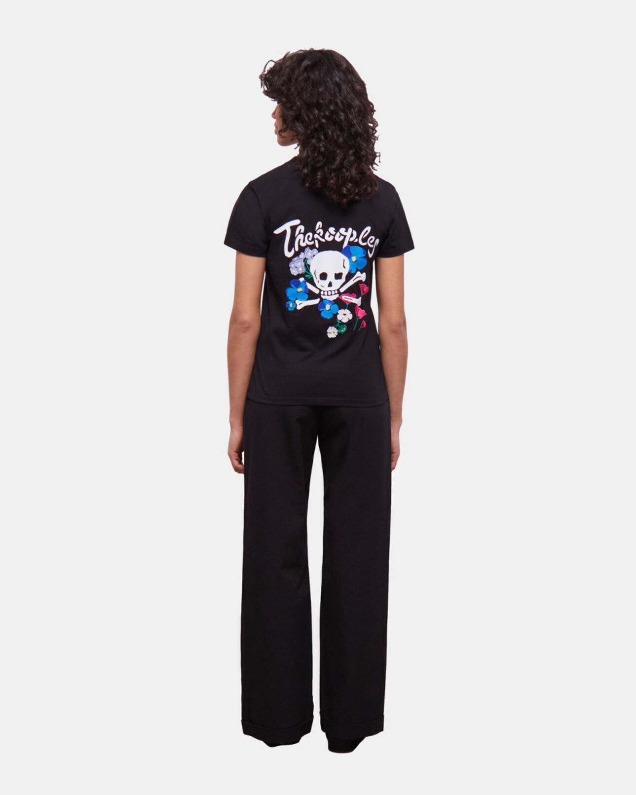 The Kooples FEMME BLACK t-shirt femme noir avec broderies