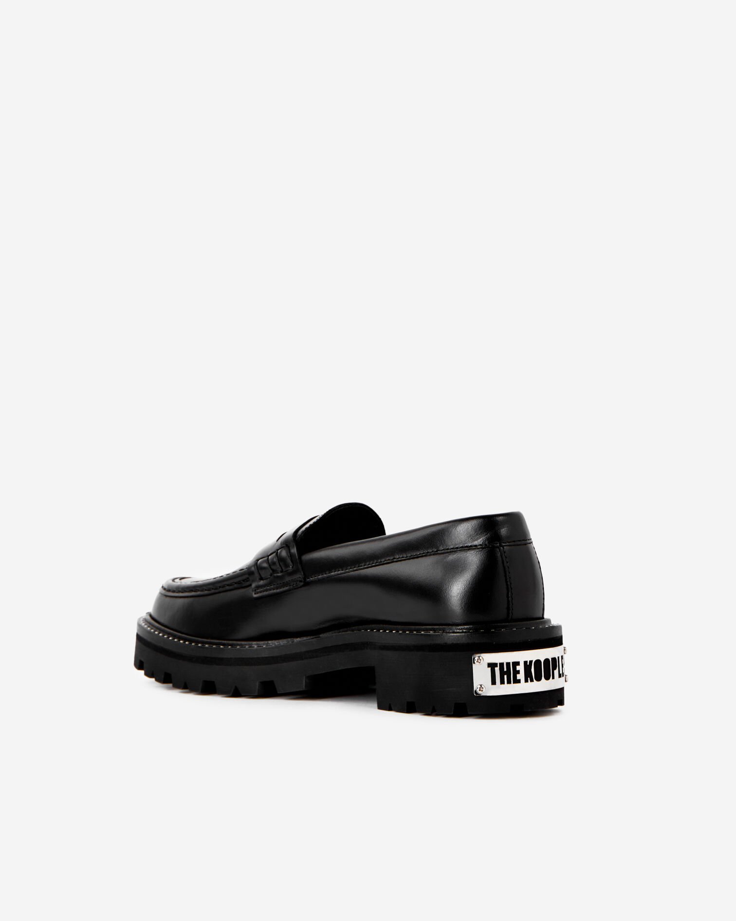 Black leather loafers, BLACK, hi-res image number null