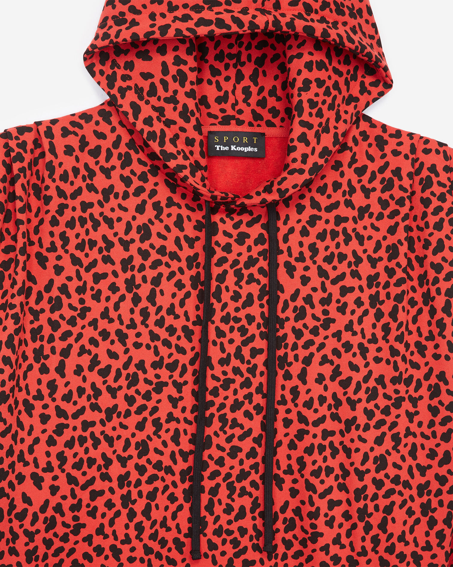 Sweatshirt rouge imprimé léopard, RED / BLACK, hi-res image number null