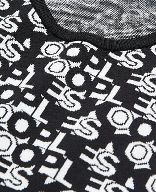 The Kooples FEMME BLACK WHITE robe courte logo the kooples