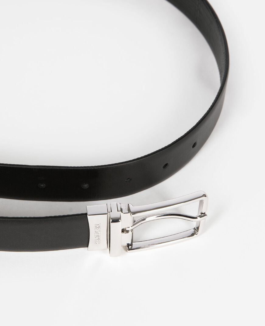 The Kooples HOMME BLACK ceinture réversible en cuir noir
