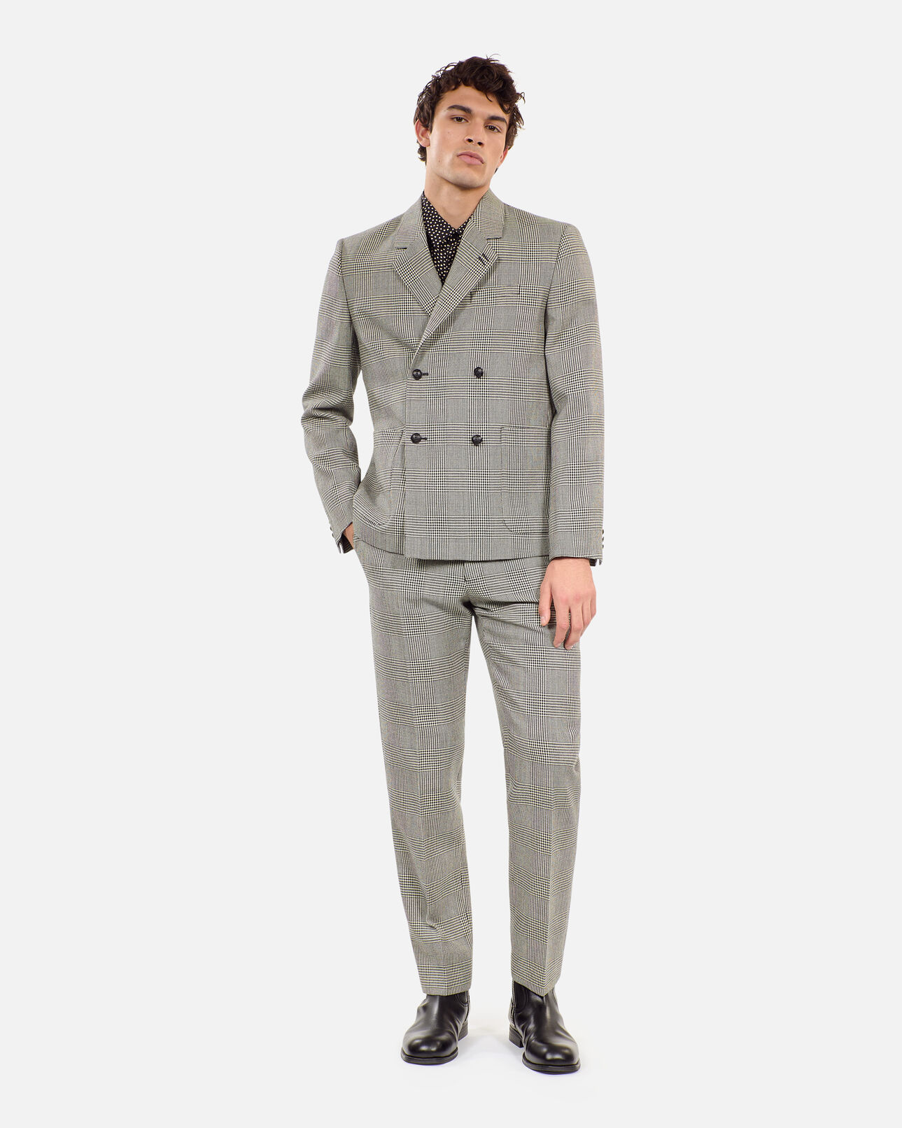 The Kooples MEN BLACK WHITE black and white houndstooth wool suit jacket