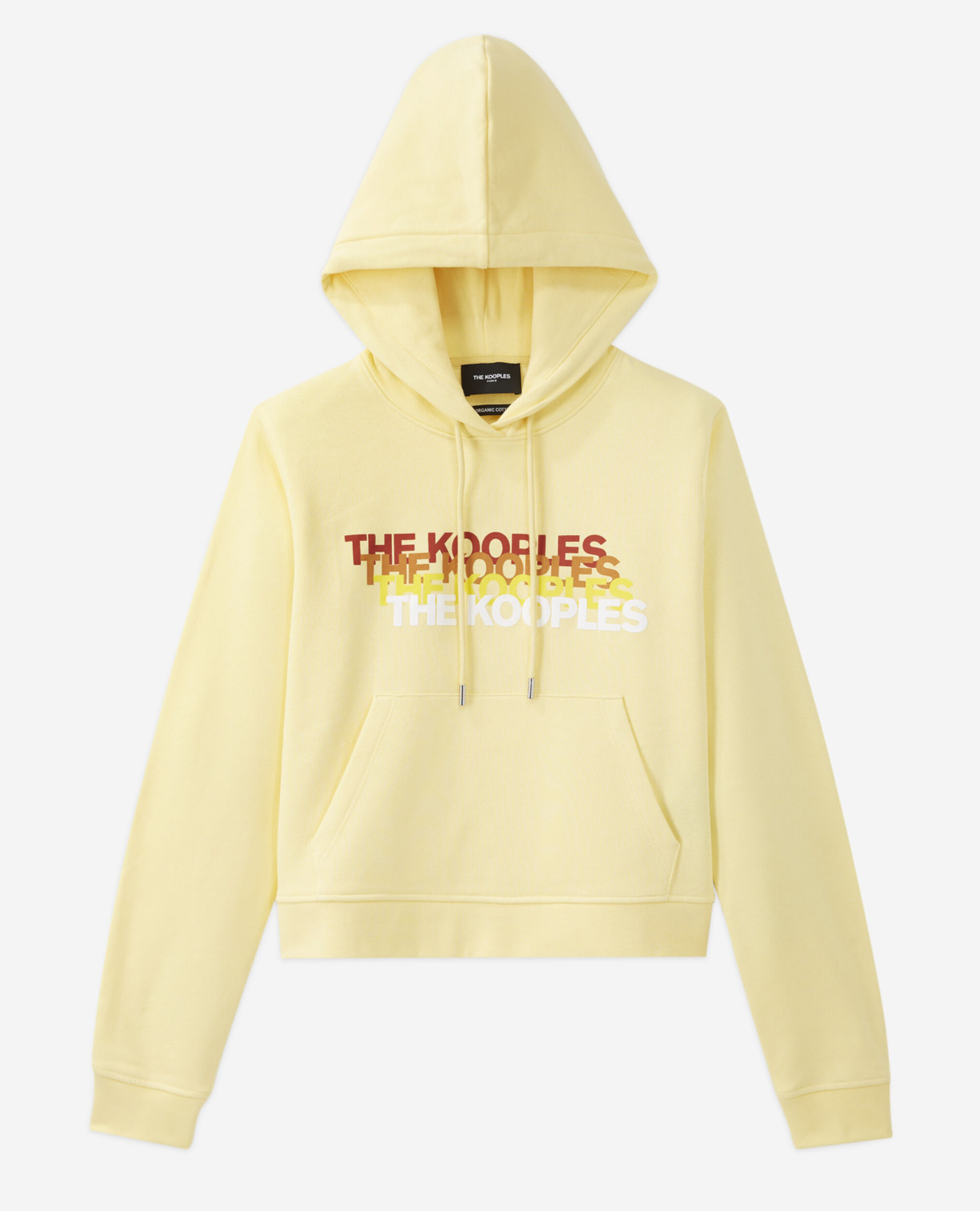Yellow hoodie with The Kooples triple logo, YELLOW, hi-res image number null
