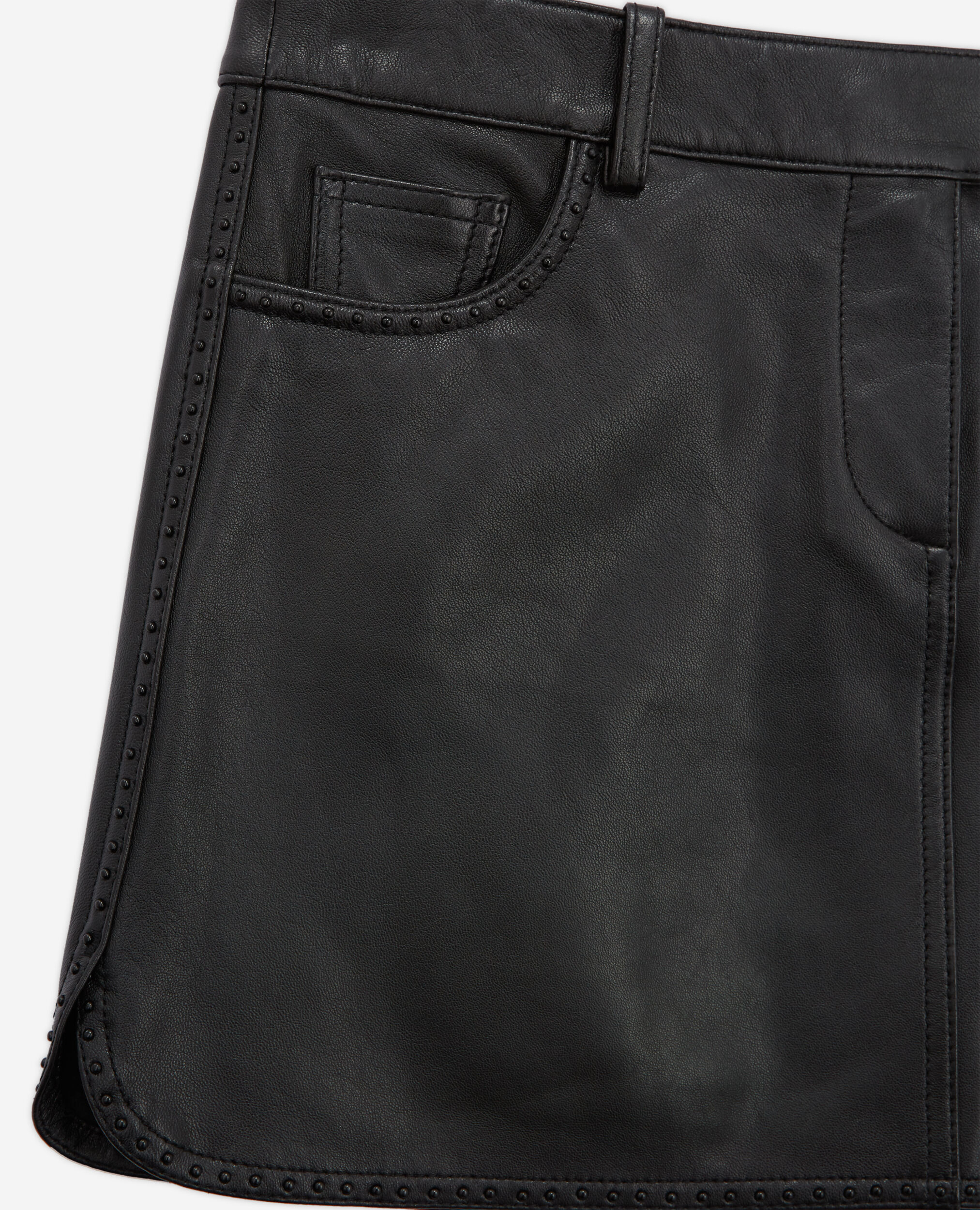 Falda piel tachuelas negra, BLACK, hi-res image number null