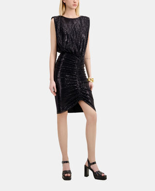 The Kooples FEMME BLACK robe courte à paillettes noire