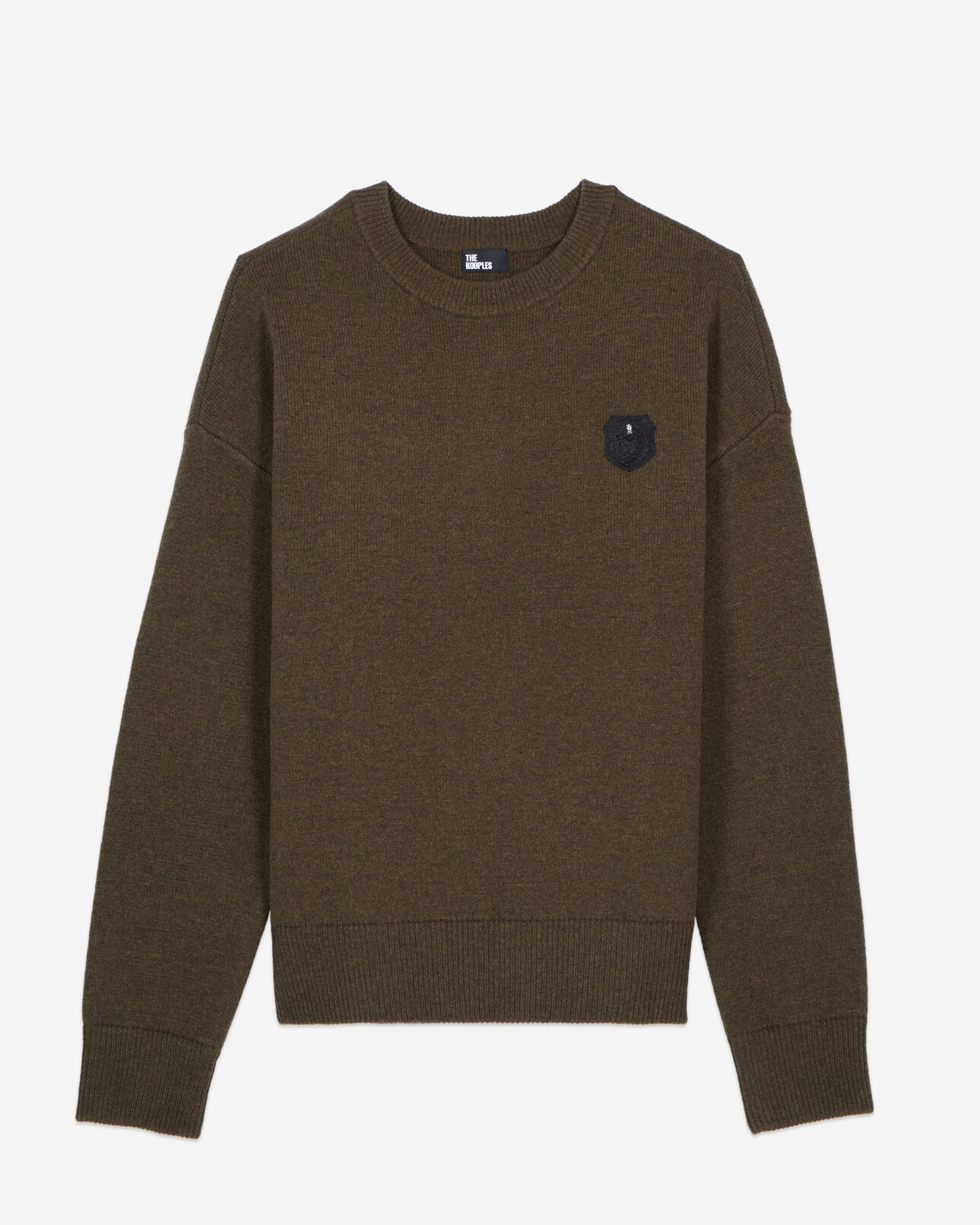 The Kooples HERREN OLIVE NIGHT khakifarbener wollpullover