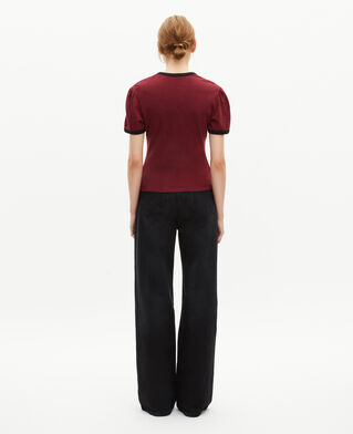 The Kooples WOMEN WINE RED t-shirt with red rhinestone screen print