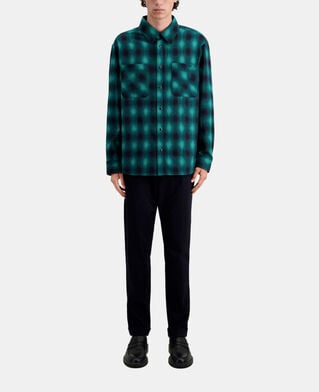 The Kooples H BLACK / GREEN black and green checked overshirt