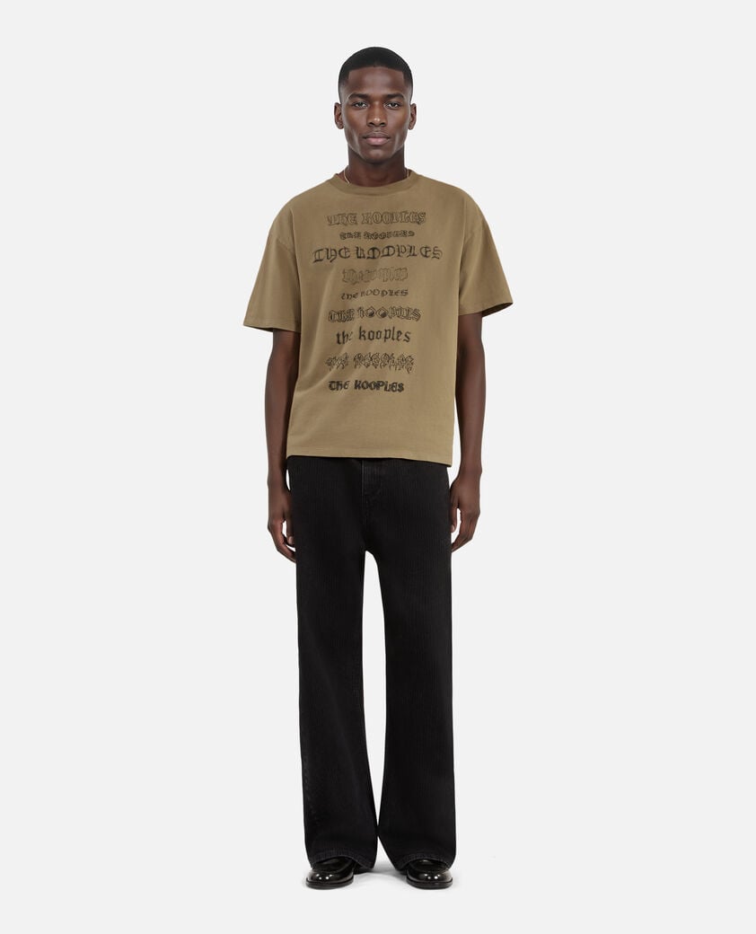 The Kooples H LIGHT BROWN t-shirt with brown silk-screen print