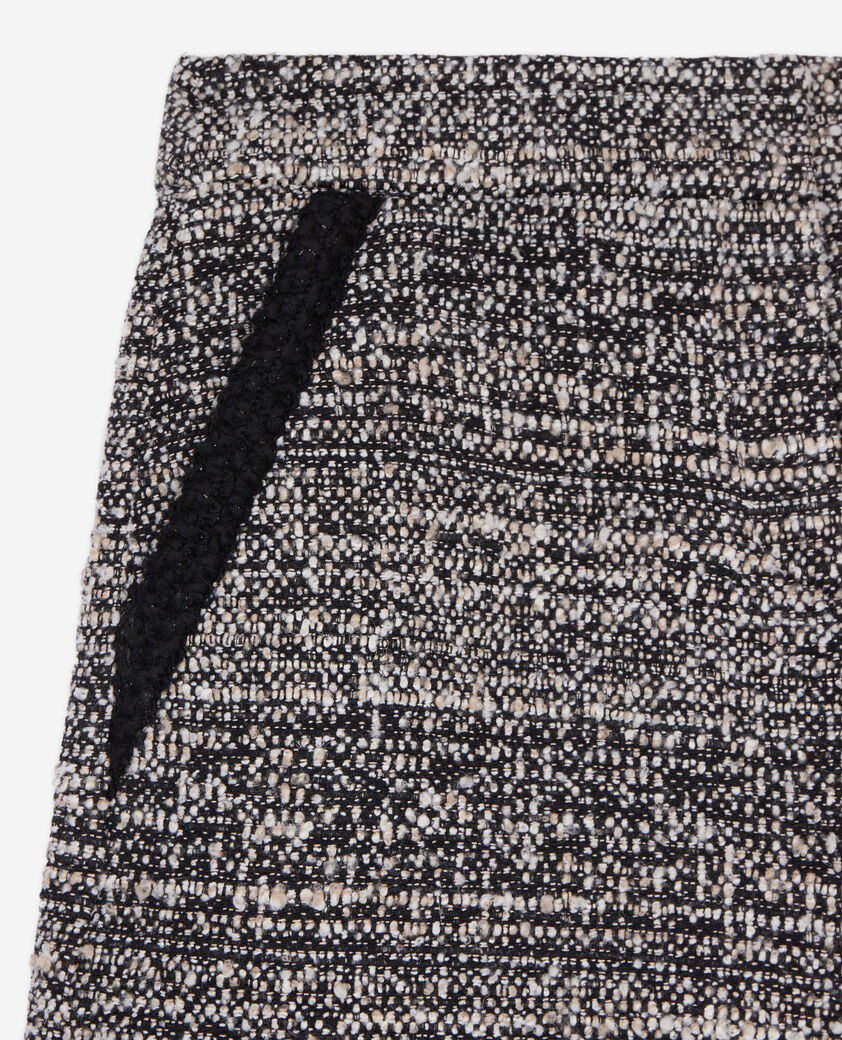 The Kooples WOMEN BLACK WHITE black and white tweed shorts