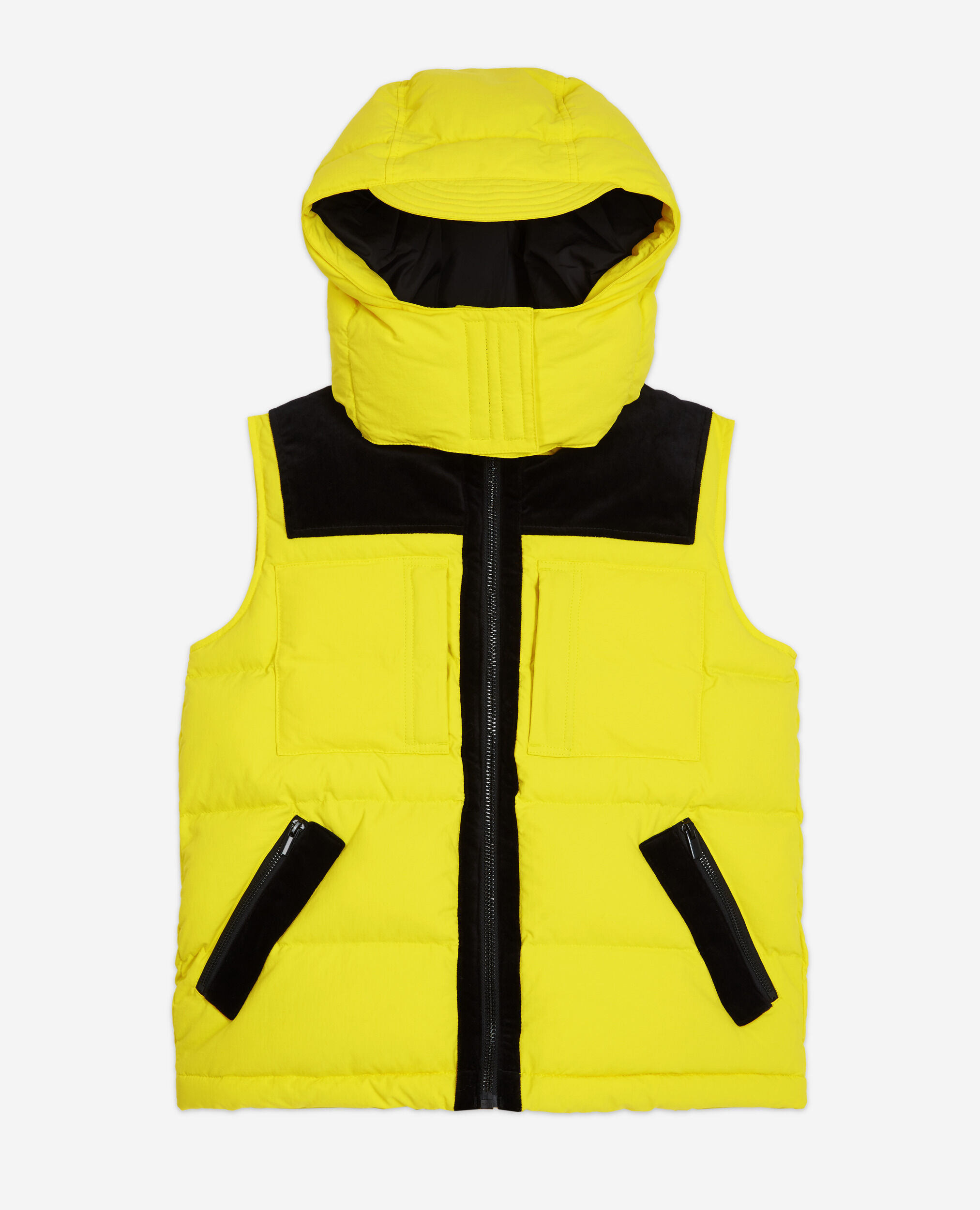 Yellow sleeveless down jacket