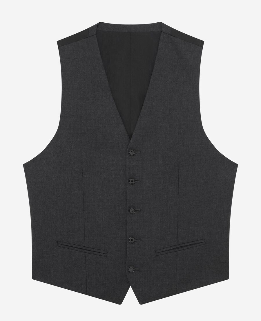 The Kooples MEN DARK GREY "super 100's" suit waistcoat