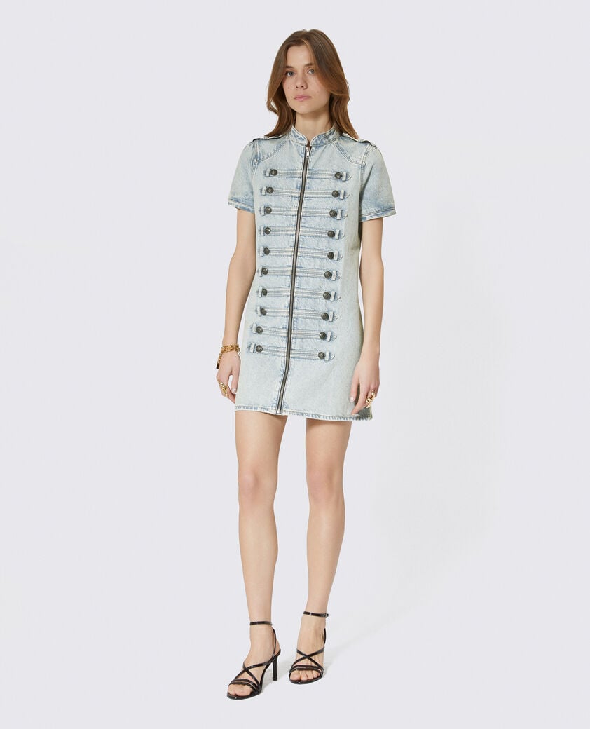 The Kooples WOMEN BABY BLUE blue denim short dress