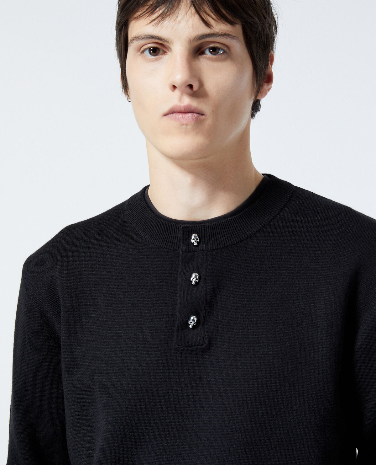 Black sweater in wool with skull buttons The Kooples