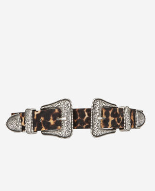The Kooples WOMEN LEOPARD leopard print leather belt