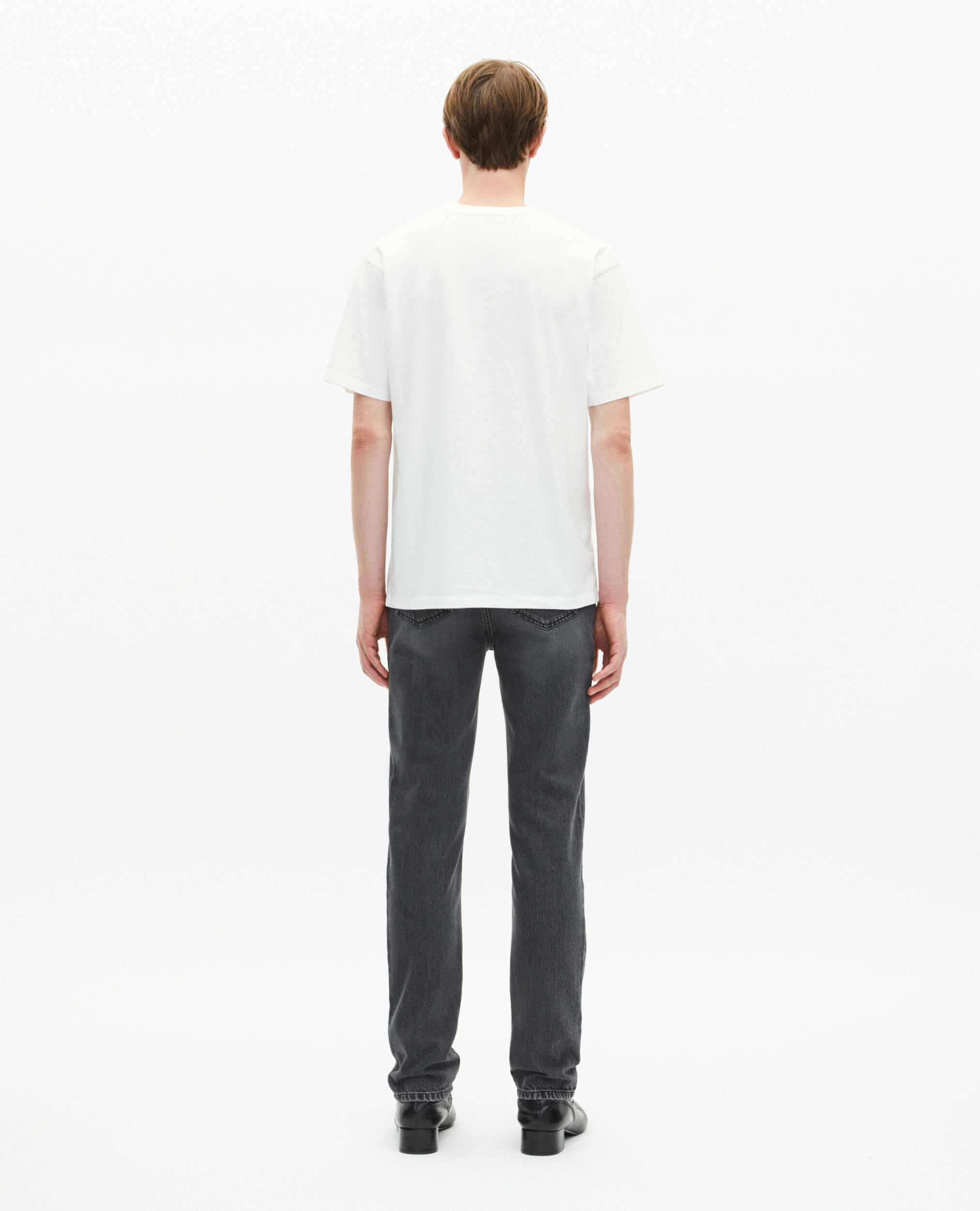 T-Shirt mit weißer Totenkopfbeflockung, WHITE, hi-res image number null