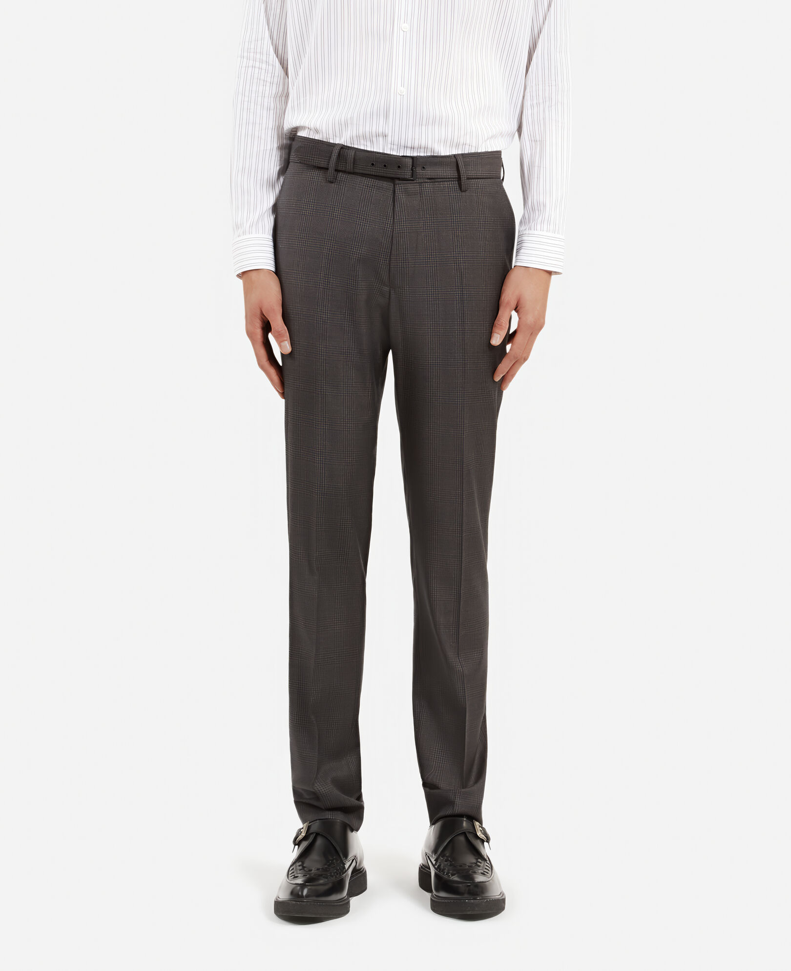 The Kooples MEN DARK GREY gray prince of wales wool suit pants