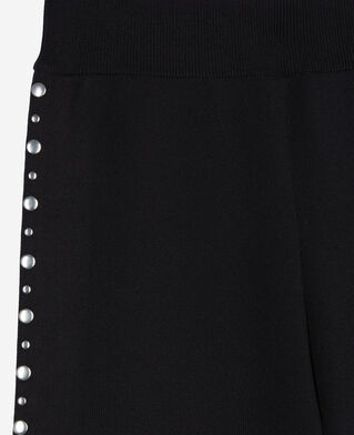 The Kooples WOMEN BLACK black knitted pants with studs
