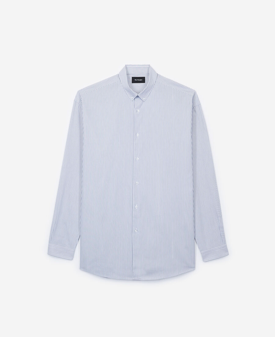 camisa oversize de algodón de rayas blancas y azules