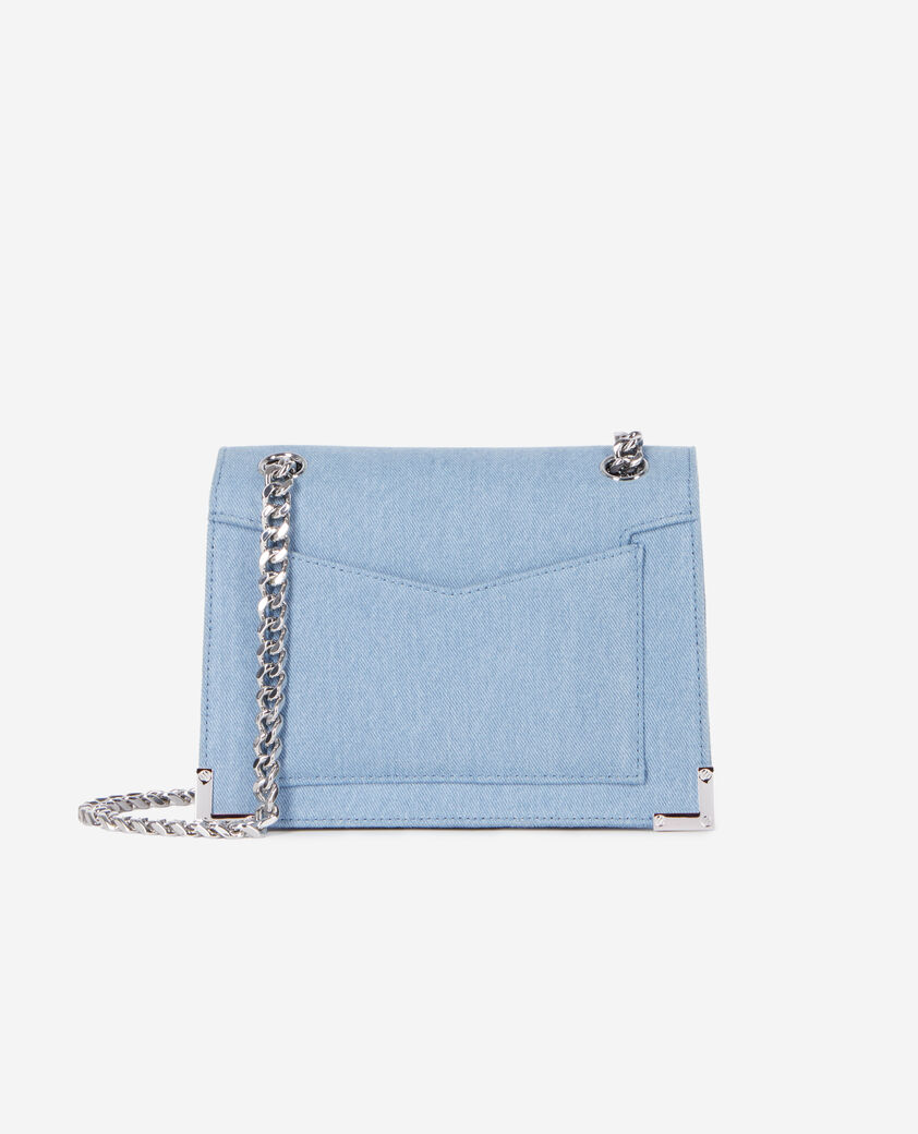 The Kooples FEMME BLUE DENIM sac emily chaîne en denim bleu