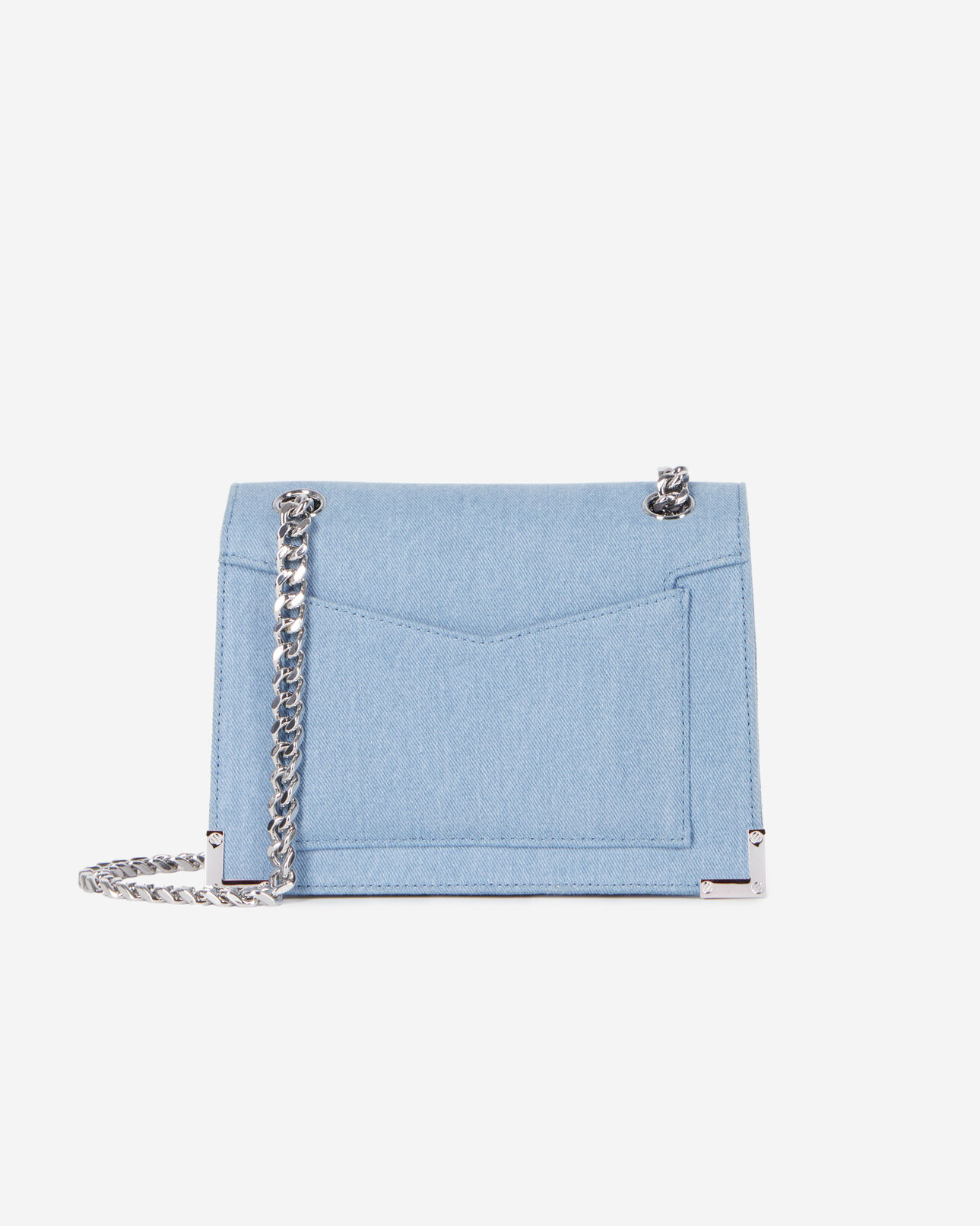 The Kooples FEMME BLUE DENIM sac emily chaîne en denim bleu