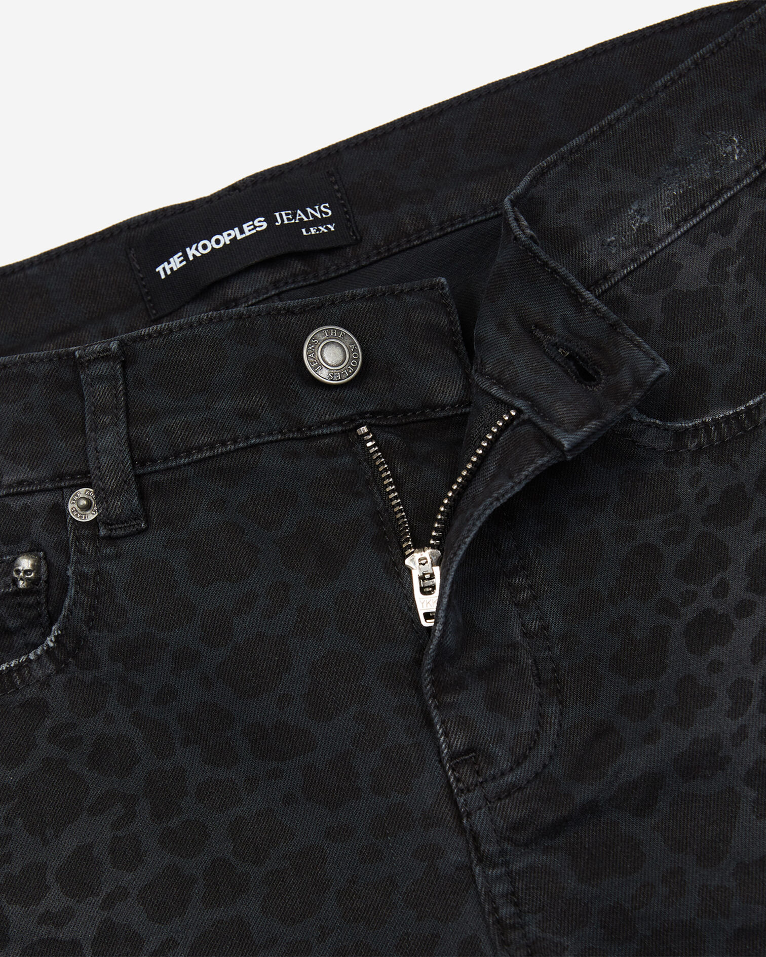 Jean noir effet léopard, LEOPARD BLACK, hi-res image number null