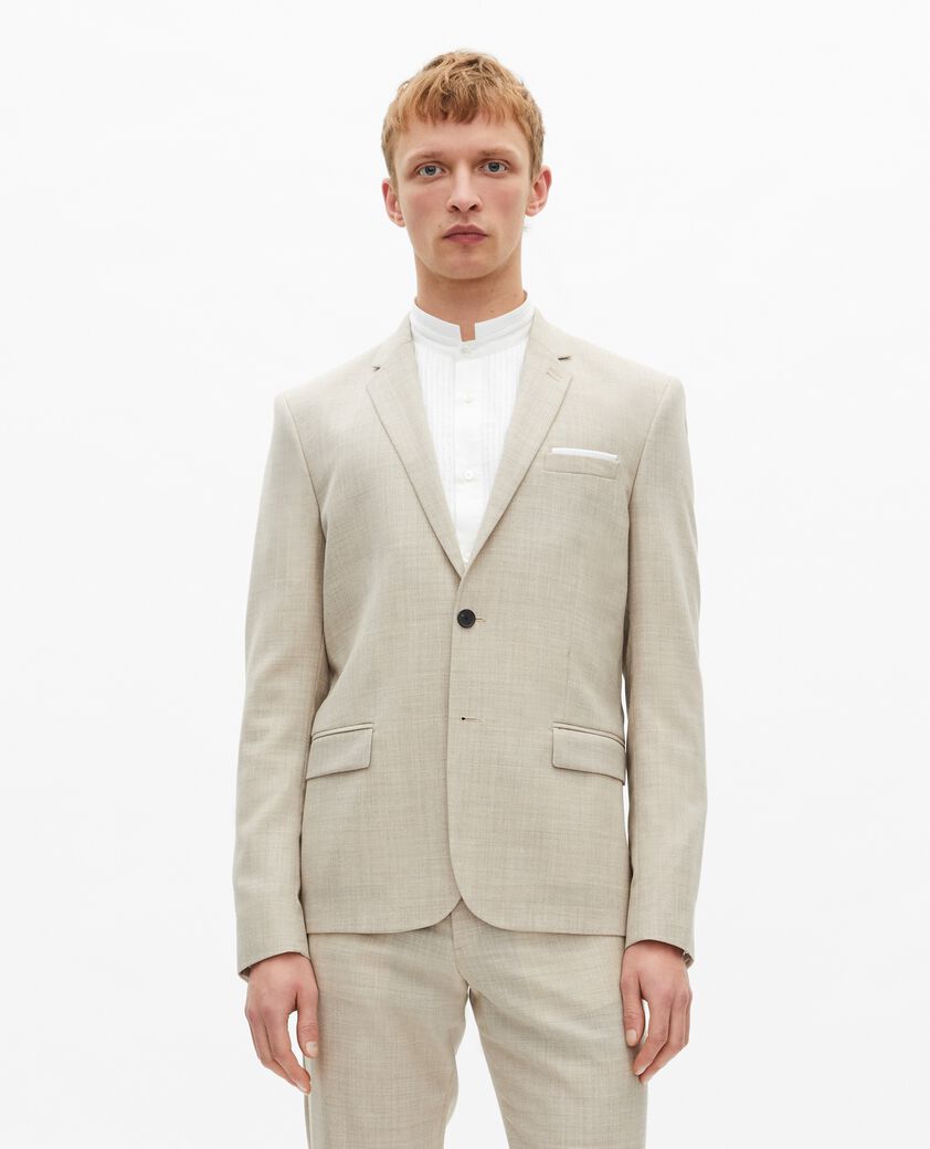 The Kooples MEN BEIGE beige slim fit wool suit jacket