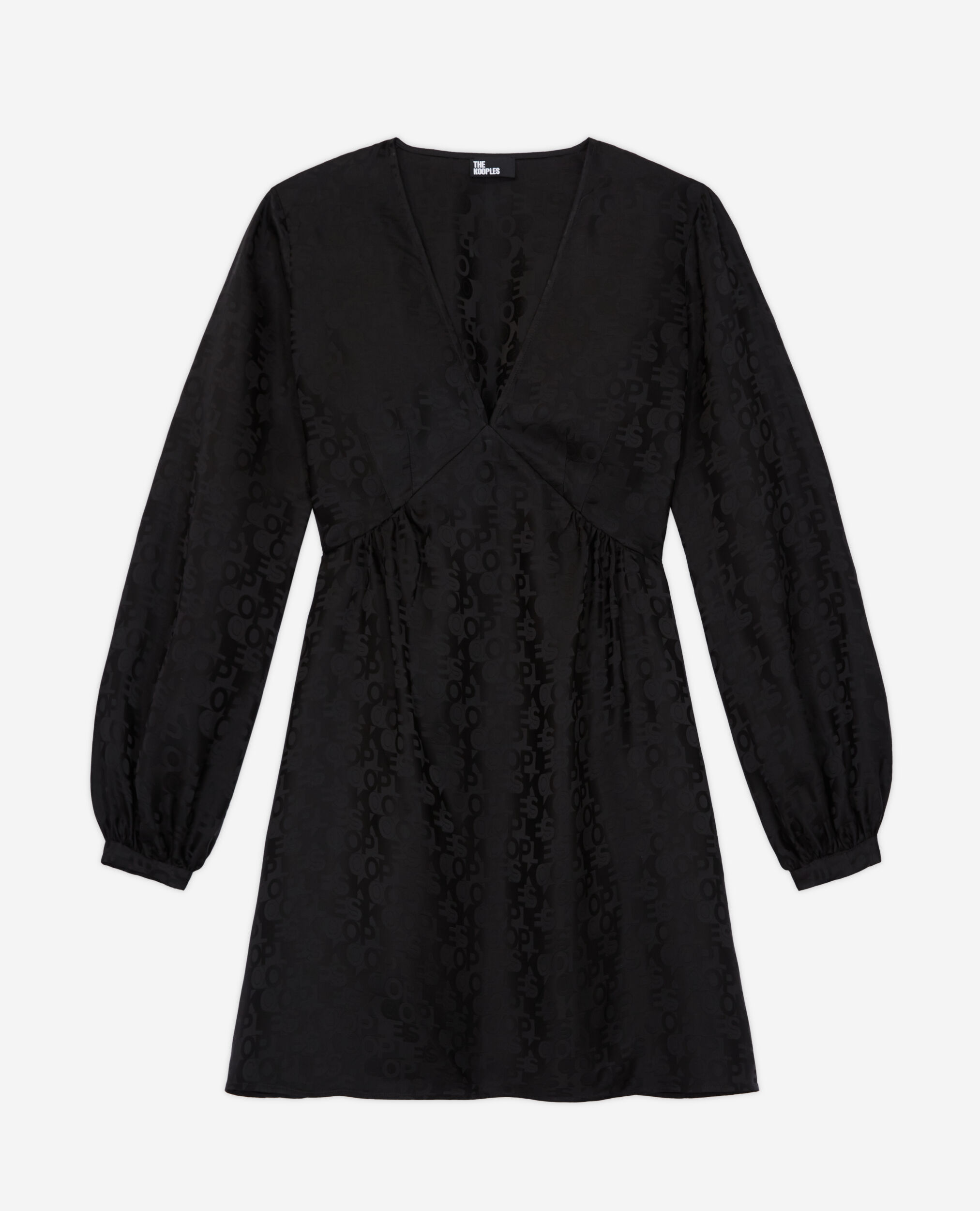 Kurzes schwarzes Kleid mit The Kooples Logo, BLACK, hi-res image number null