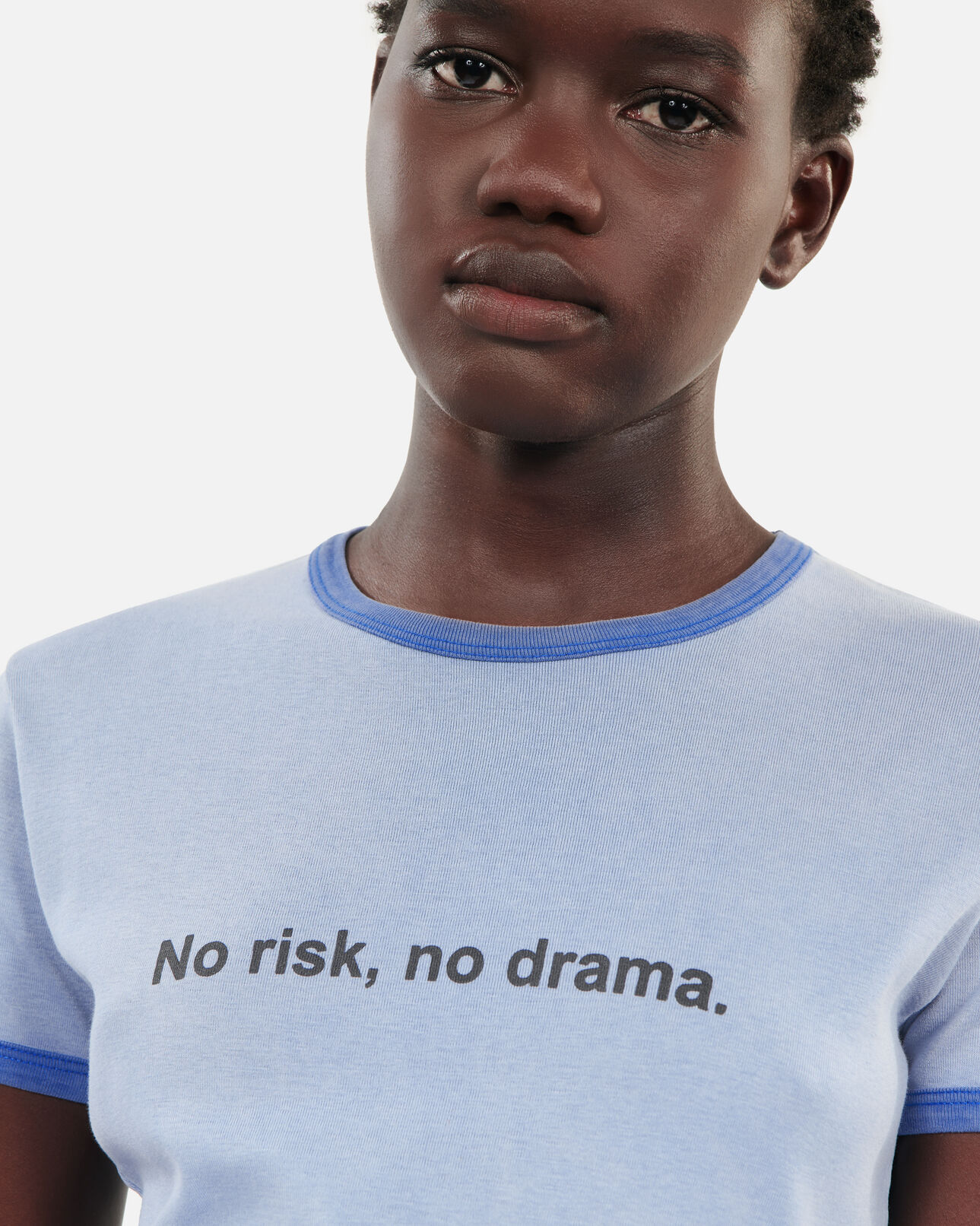 The Kooples WOMEN STONE BLUE blue no risk serigraphy t-shirt
