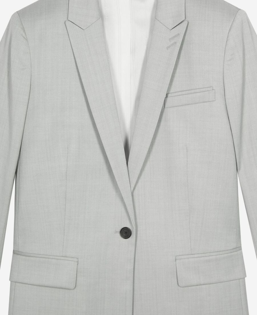 The Kooples FEMME BEIGE veste tailleur simple boutonnage grise