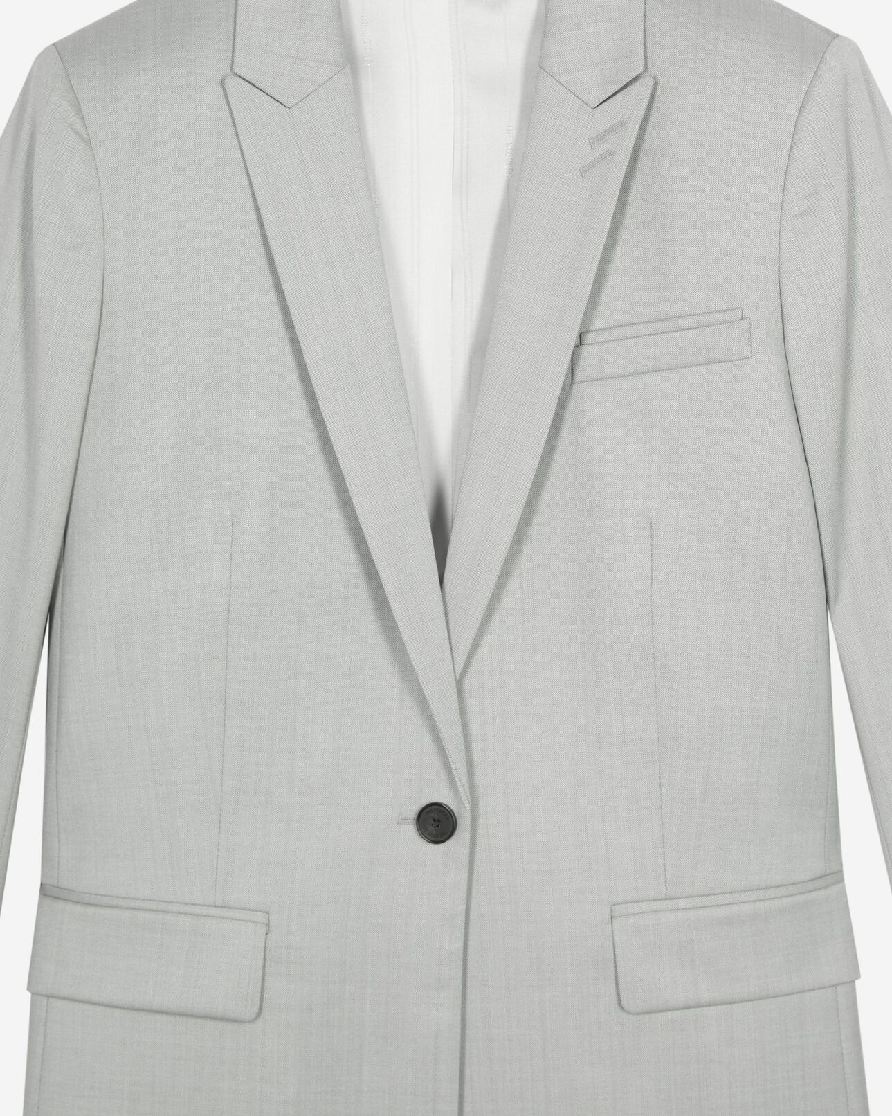 The Kooples WOMEN BEIGE grey single-breasted suit jacket