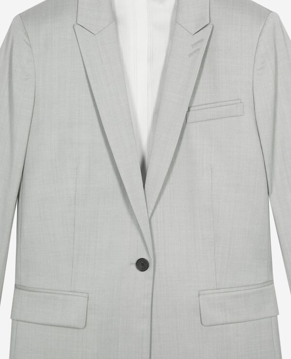 The Kooples FEMME BEIGE veste tailleur simple boutonnage grise