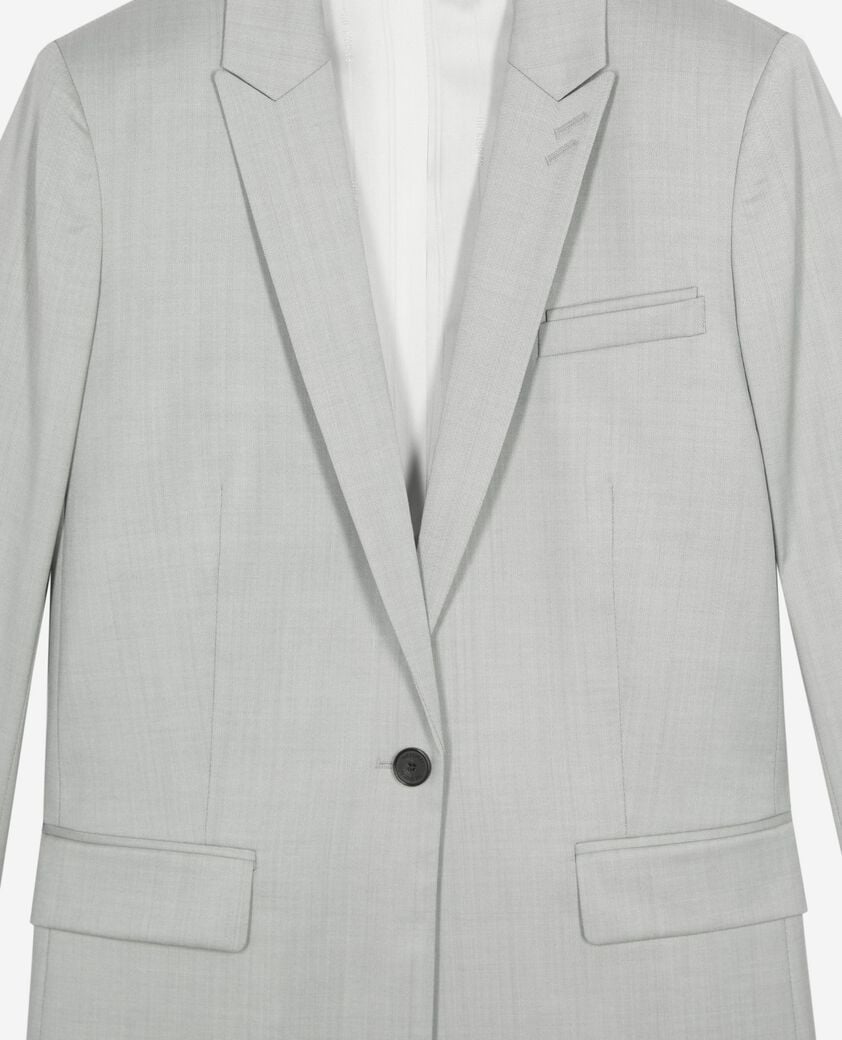 The Kooples WOMEN BEIGE grey single-breasted suit jacket