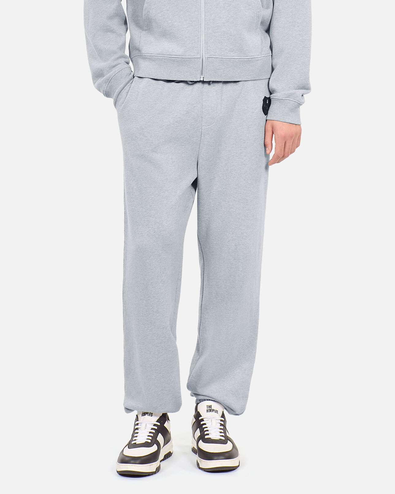 The Kooples MEN GREY MELANGE grey blazon tracksuit trousers