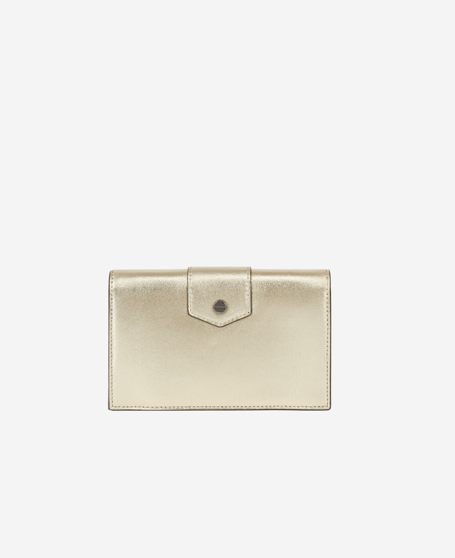 small emily clutch bag in gold leather - us