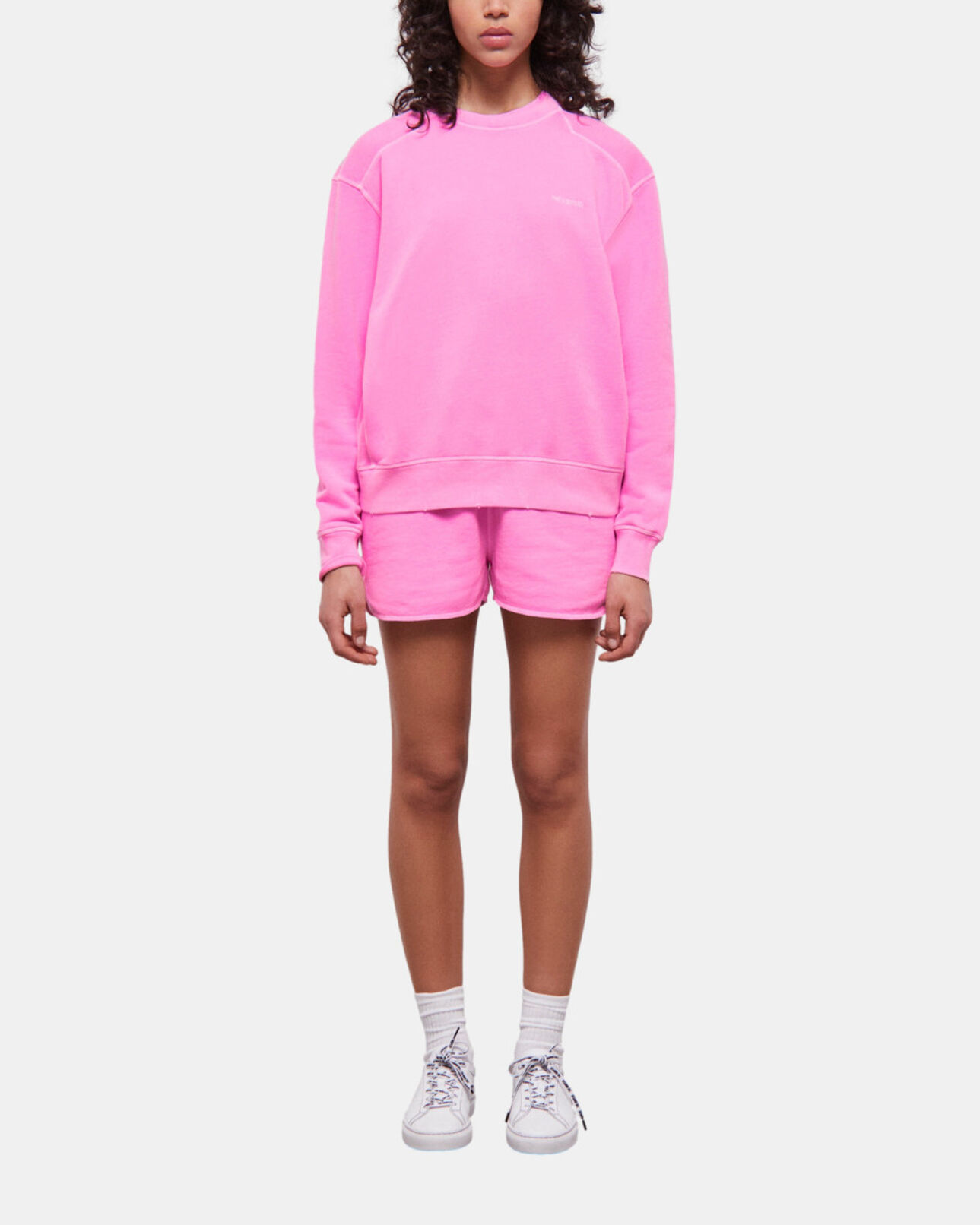 The Kooples FEMME FLUO PINK sweatshirt rose fluo avec logo