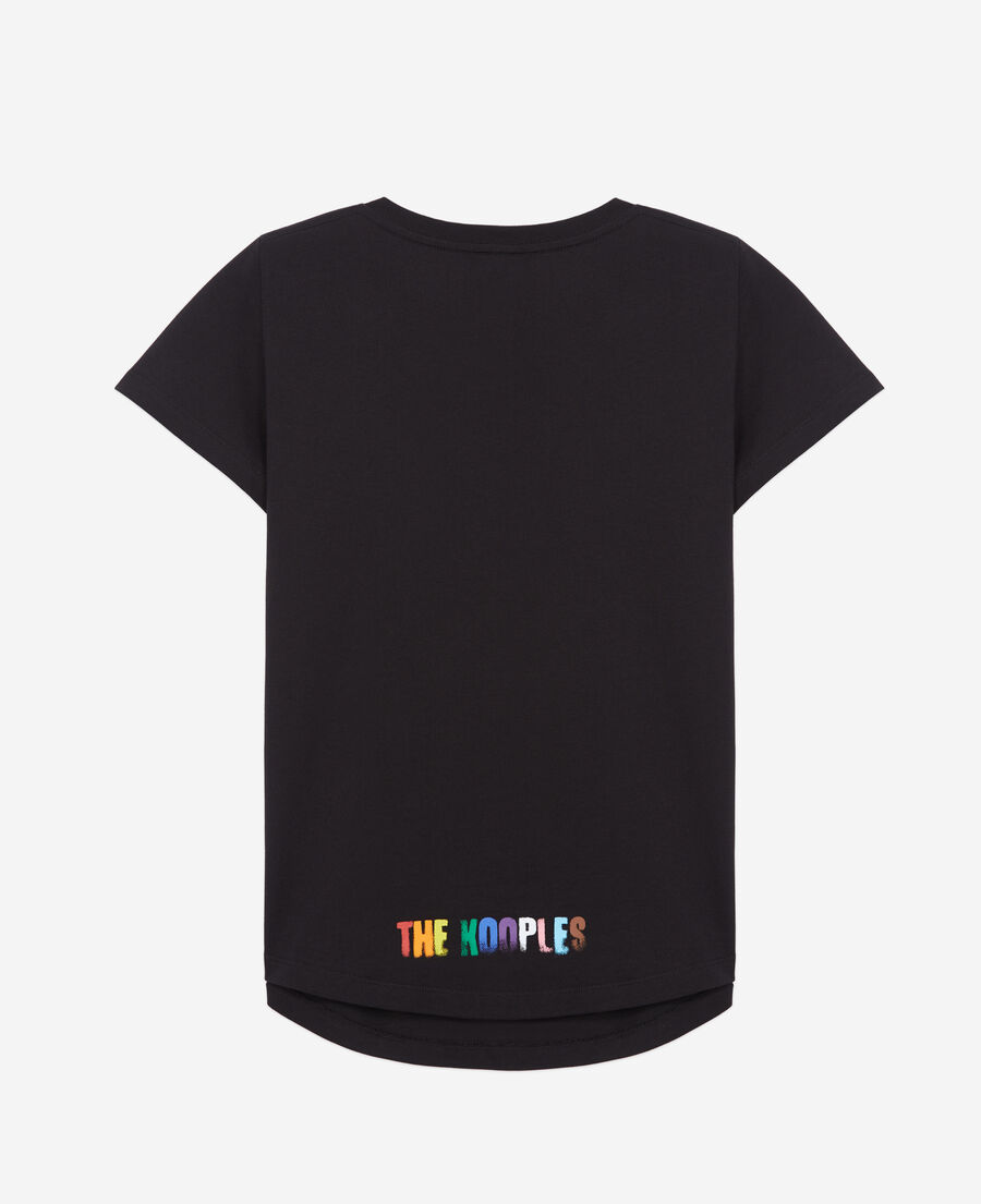 The Kooples DAMEN BLACK schwarzes t-shirt damen pride