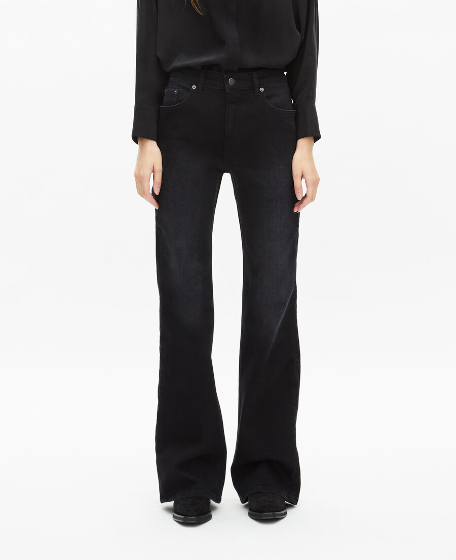 The Kooples DAMEN BLACK WASHED schwarze jeans mit ausgestelltem bein