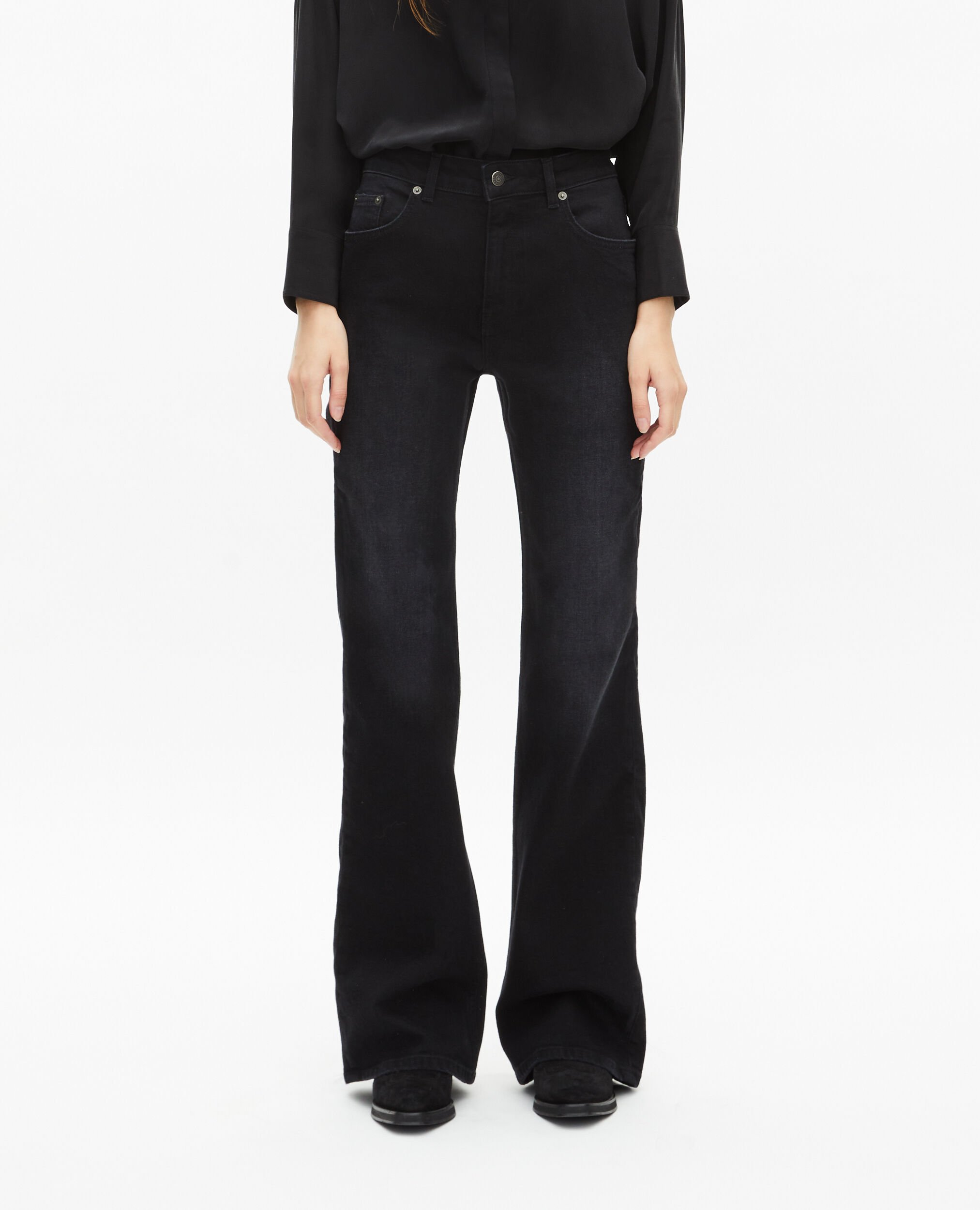 Jean flare noir, BLACK WASHED, hi-res image number null