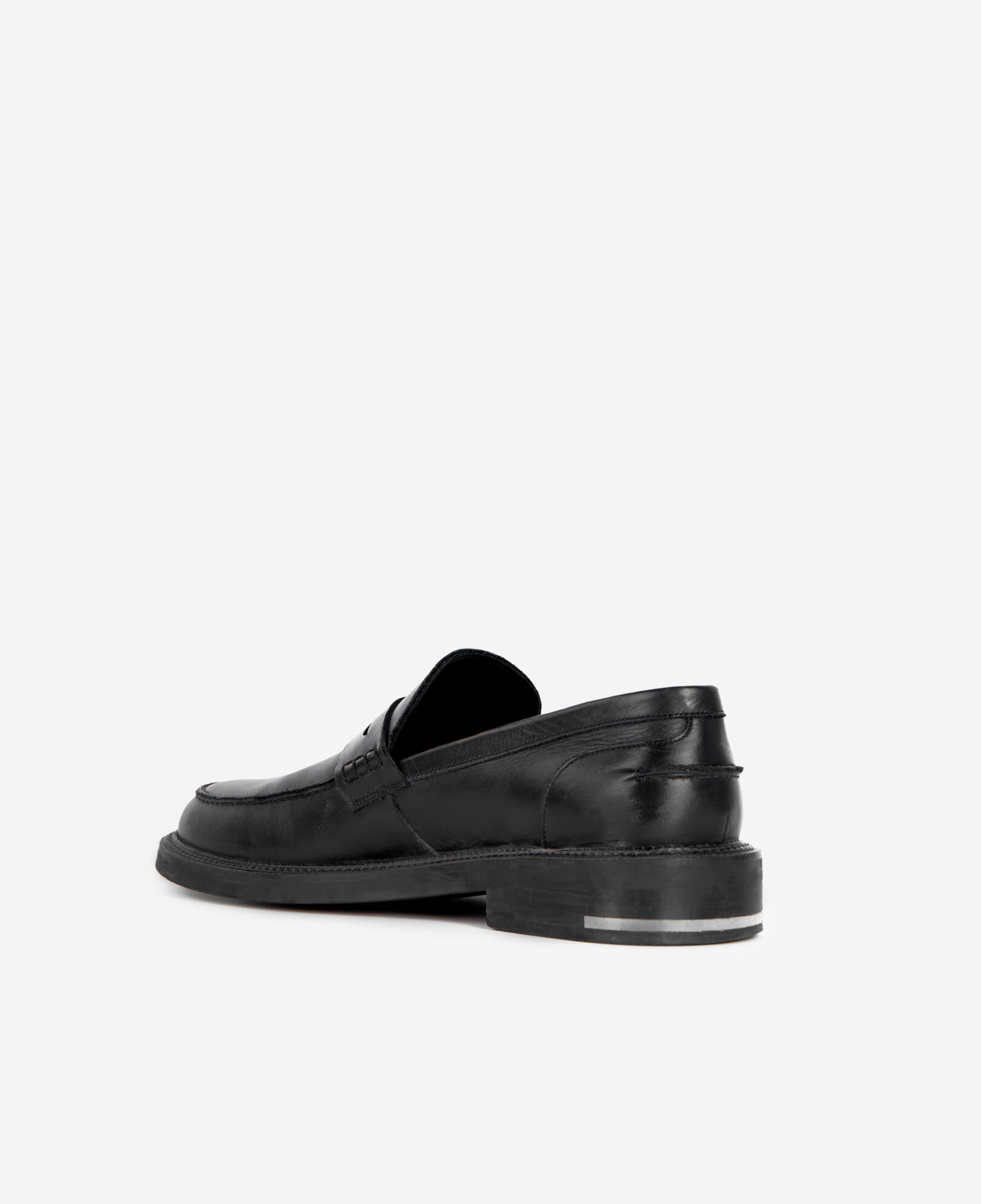 The Kooples MEN BLACK penny loafers in black leather