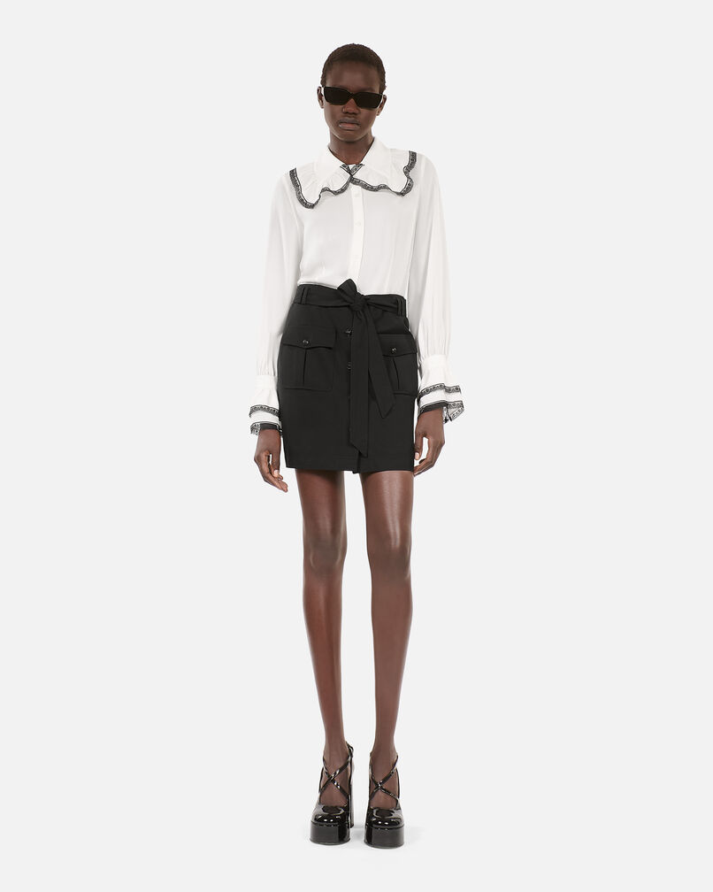 The Kooples WOMEN BLACK short black skirt