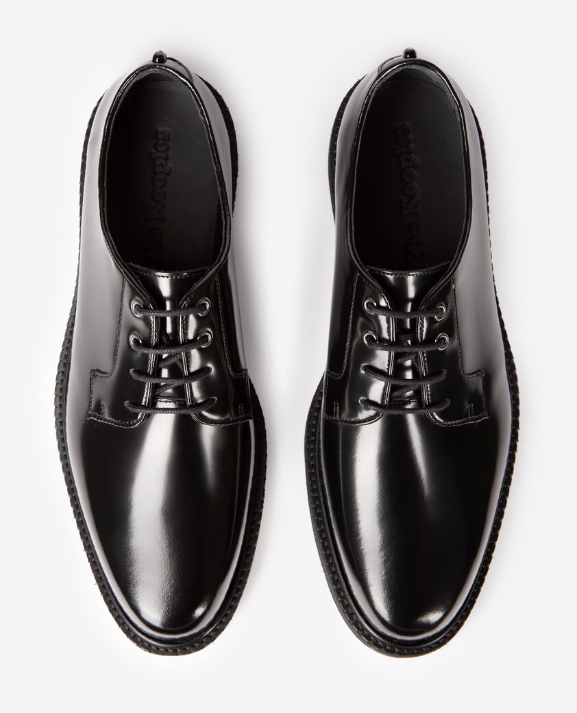 The Kooples HERREN BLACK derbys mit &ouml;sen aus schwarzem leder