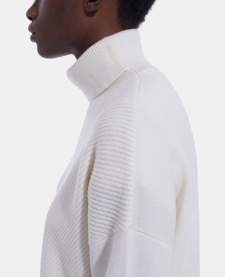 white wool sweater