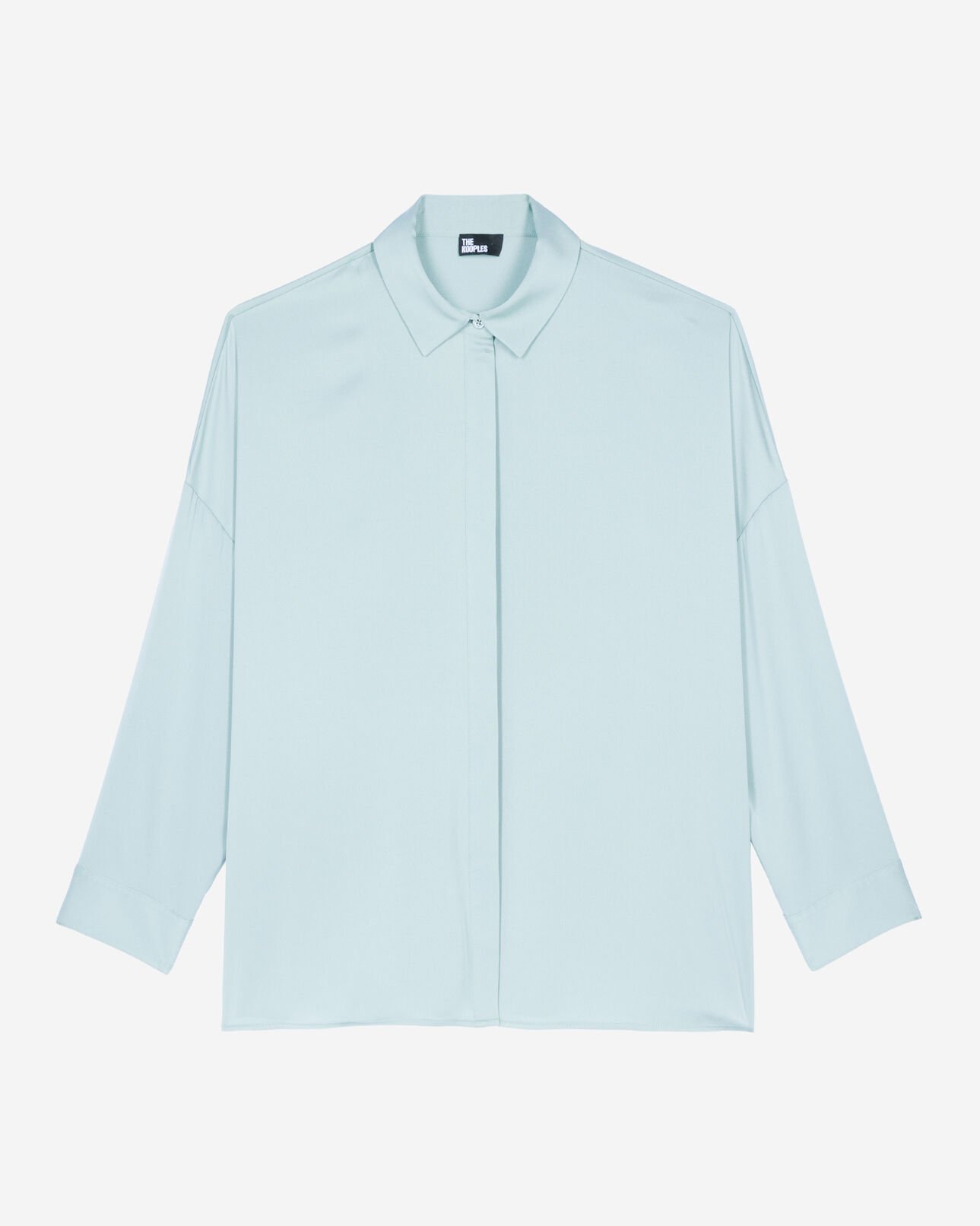 The Kooples MUJER BLUE/GREEN camisa holgada de seda azul