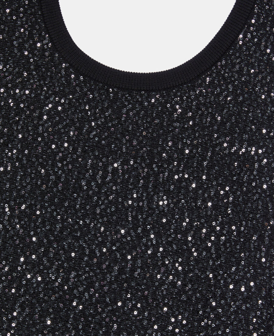 The Kooples F BLACK black sequin knit short dress
