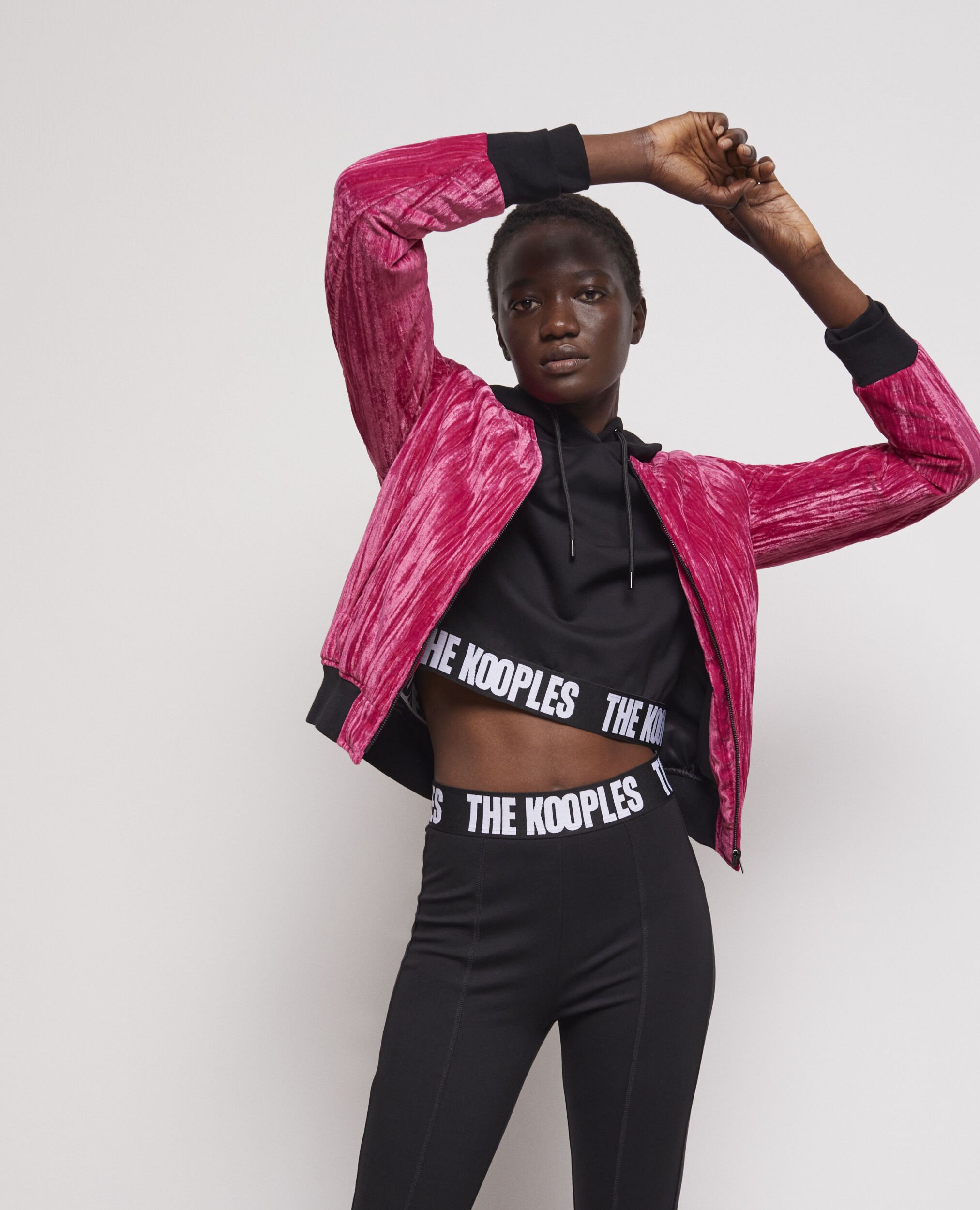 Pink velvet jacket The Kooples
